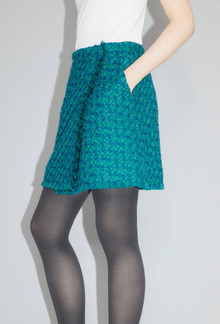 Odeeh Bouclé Tweed Rock, Dark Peacock Wochenangebot