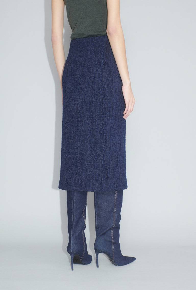 Odeeh Stretch Cloqué Rock, Indigo Kostenlose Rückgabe