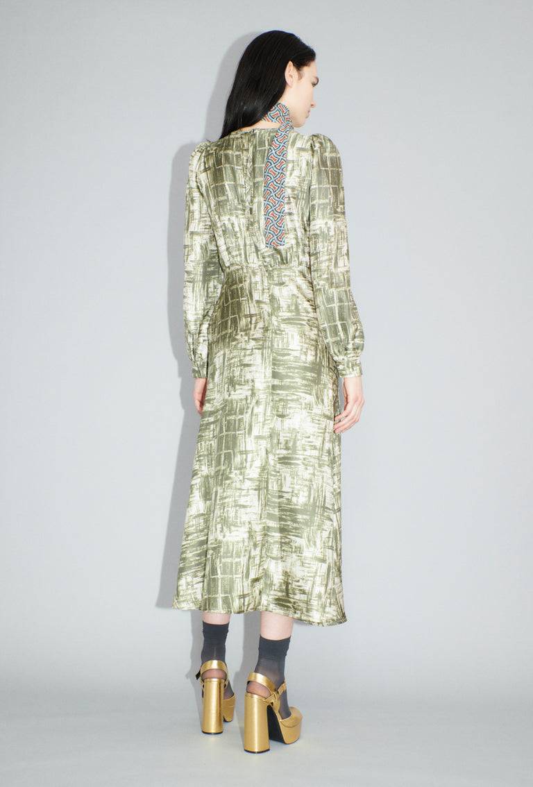 Odeeh Paintbrush Texture Kleid, Dark Olive Zeitbegrenzte Promotion