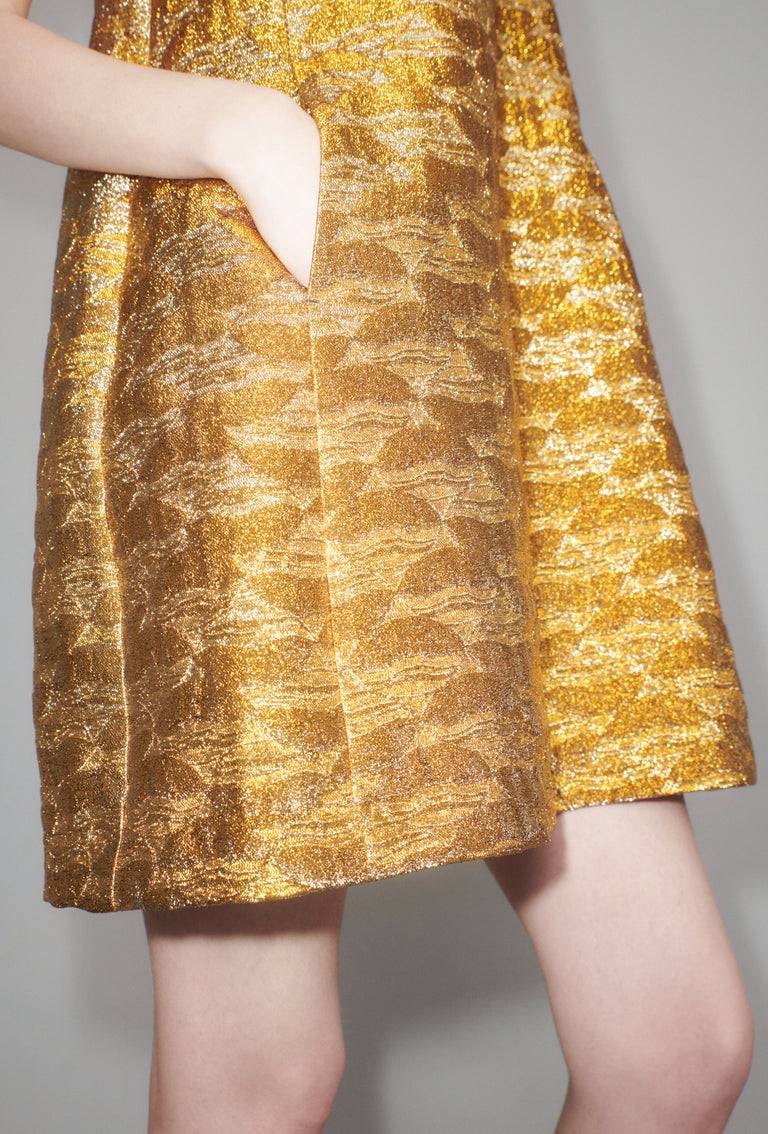 Odeeh Golden Flood Kleid, Gold Nur für heute