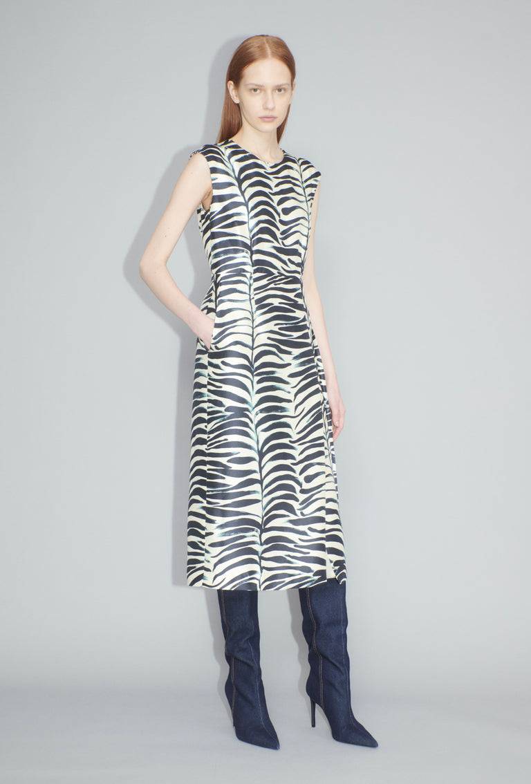 Odeeh Big Op-Art Tree Kleid, Black White Bis zu 55% Rabatt