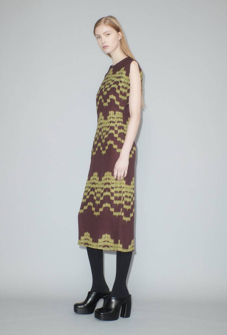 Odeeh Double Printed Degradè Kleid, Goldolive 50% Rabatt mit kostenlosem Versand