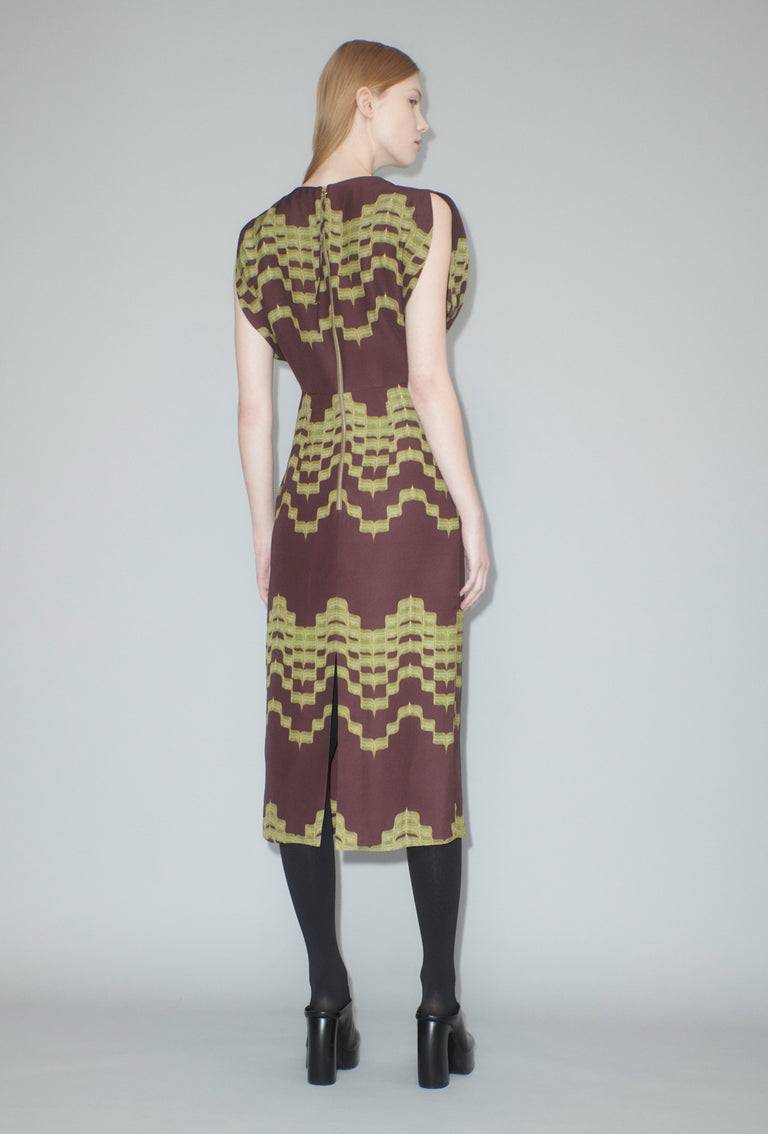 Odeeh Double Printed Degradè Kleid, Goldolive 50% Rabatt mit kostenlosem Versand