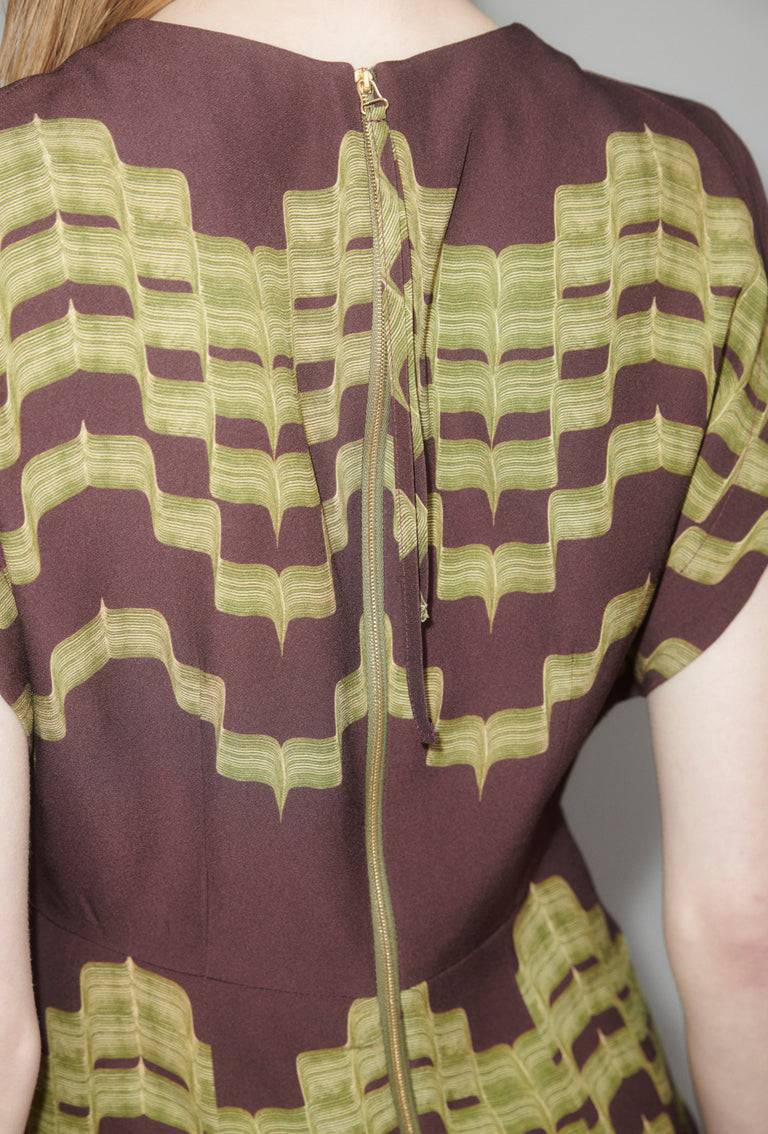 Odeeh Double Printed Degradè Kleid, Goldolive 50% Rabatt mit kostenlosem Versand