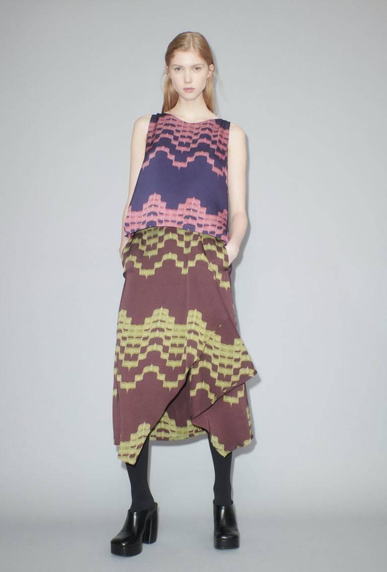 Odeeh Double Printed Degradè Rock, Goldolive Auslauf