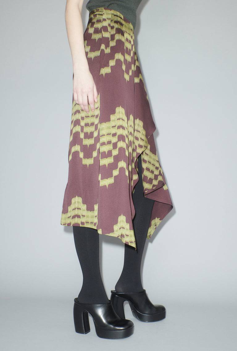 Odeeh Double Printed Degradè Rock, Goldolive Auslauf