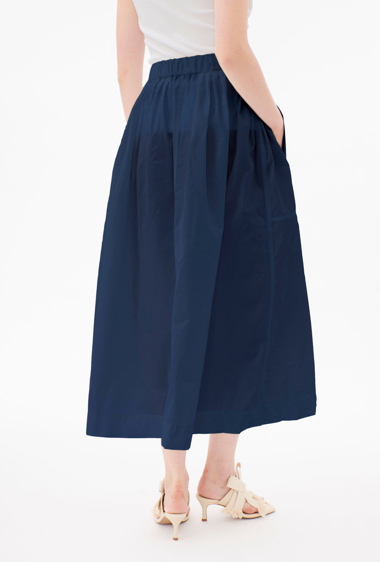 Odeeh Ultra Light Taffeta Rock, Navy Verkauf
