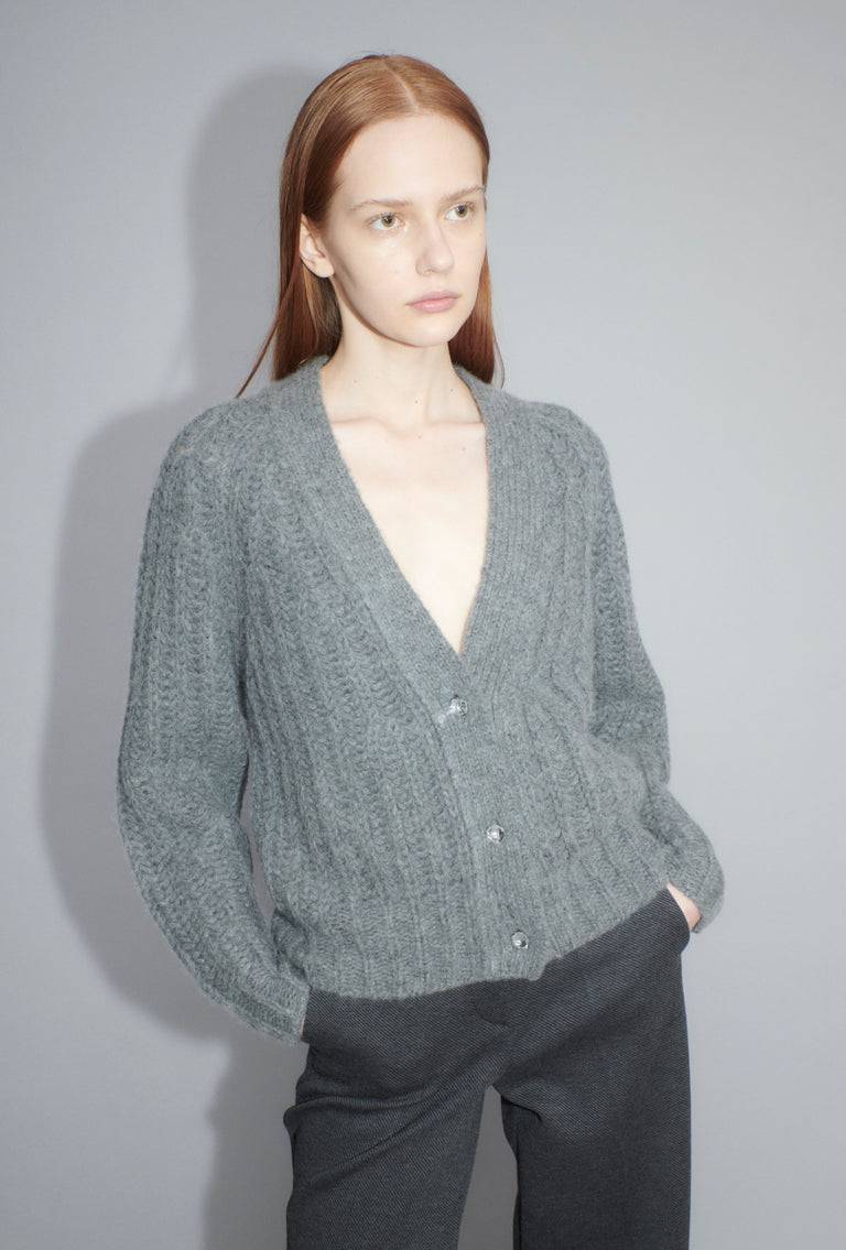 Odeeh Cashair Cardigan, Heather Grey Schlussverkauf