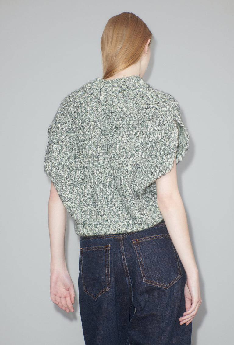 Odeeh Marbled Alpaca Wool Pullunder, Verdigris Kostenloser Versand