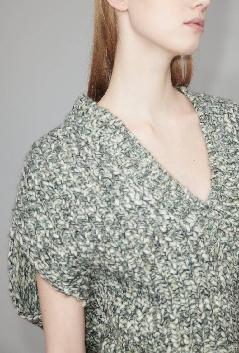 Odeeh Marbled Alpaca Wool Pullunder, Verdigris Kostenloser Versand