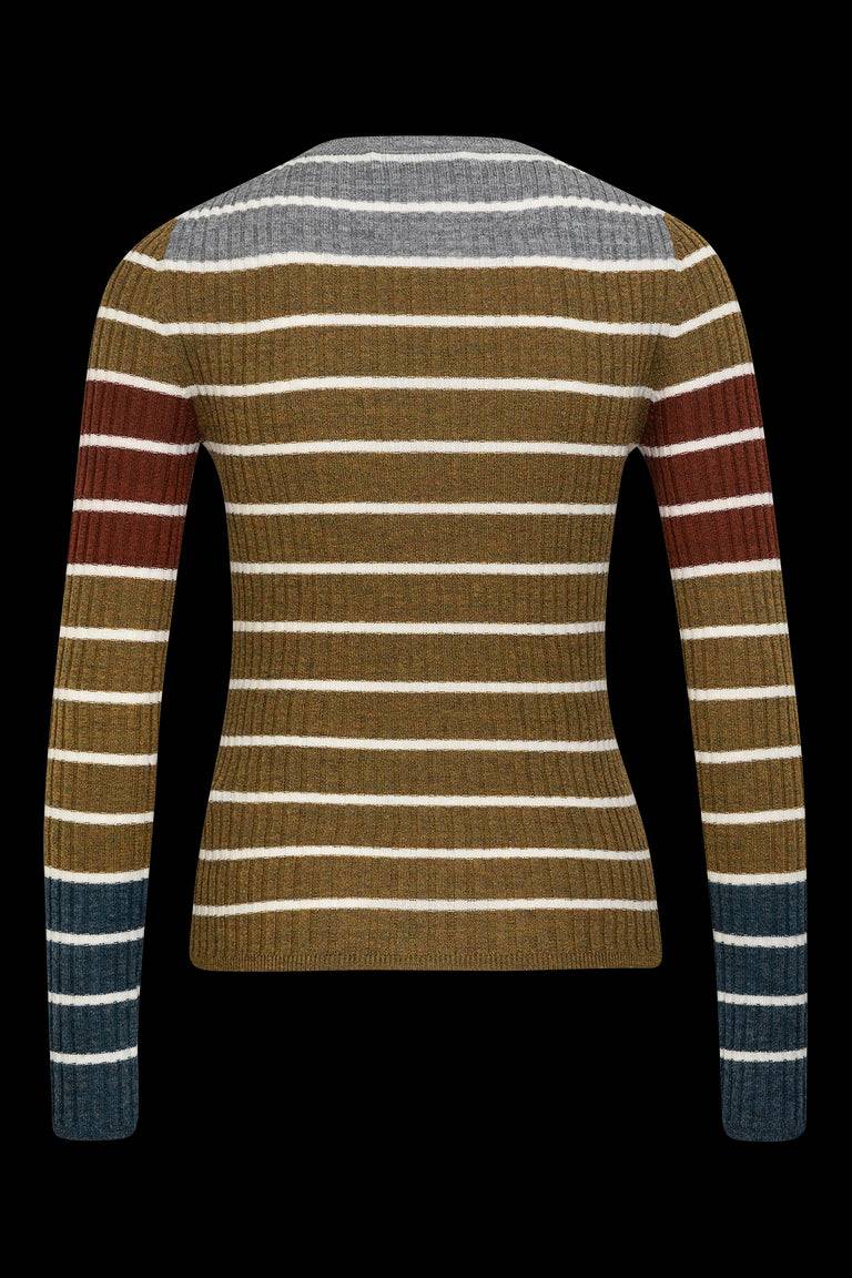 Odeeh Placed Stripe Pullover, Greengold Rabatt