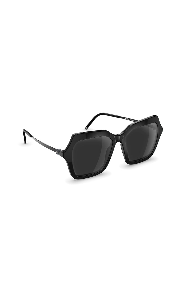 Odeeh NEUBAU Phaedra Sonnenbrille, Black/Black Begrenztes Angebot