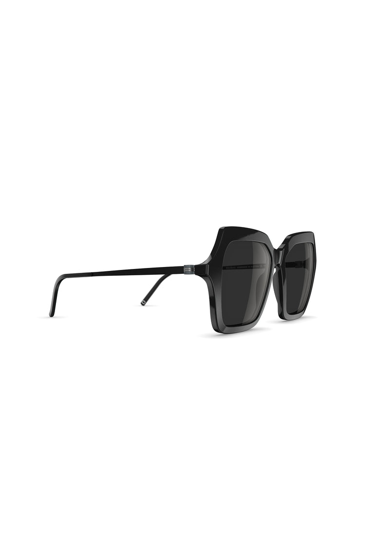 Odeeh NEUBAU Phaedra Sonnenbrille, Black/Black Begrenztes Angebot