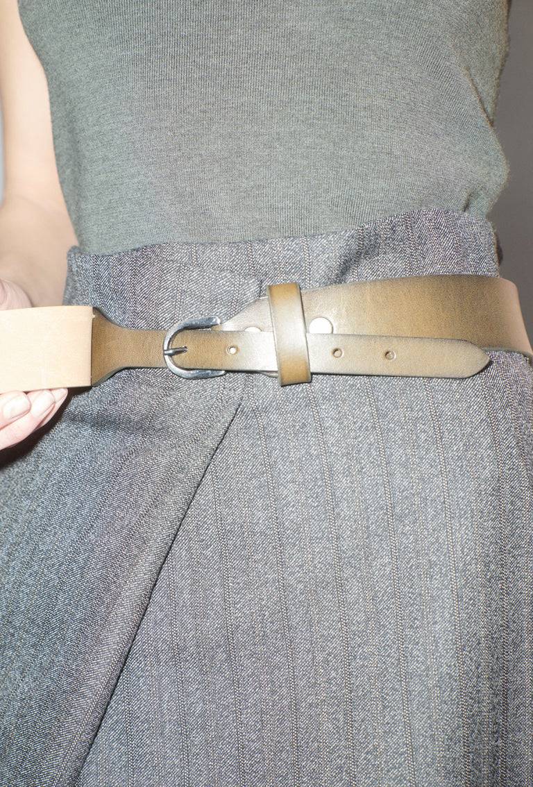 Odeeh Leather Belt, Brown Olive Große Rabatte