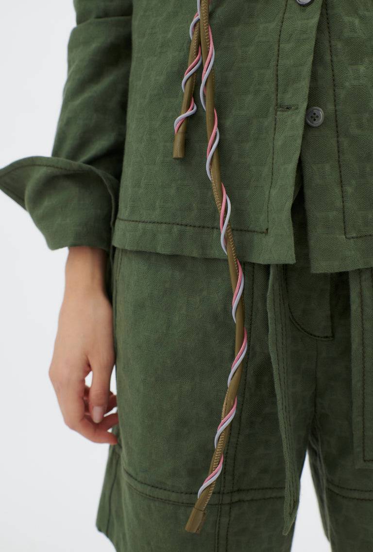 Odeeh Rope Belt Calf Skin Gürtel, Olive Neuheiten