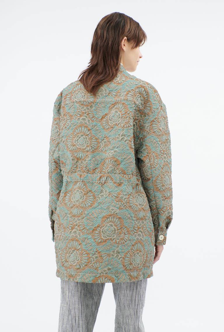 Odeeh Flower Camouflage Matelassé Jacke, Sea Green Tiefpreis