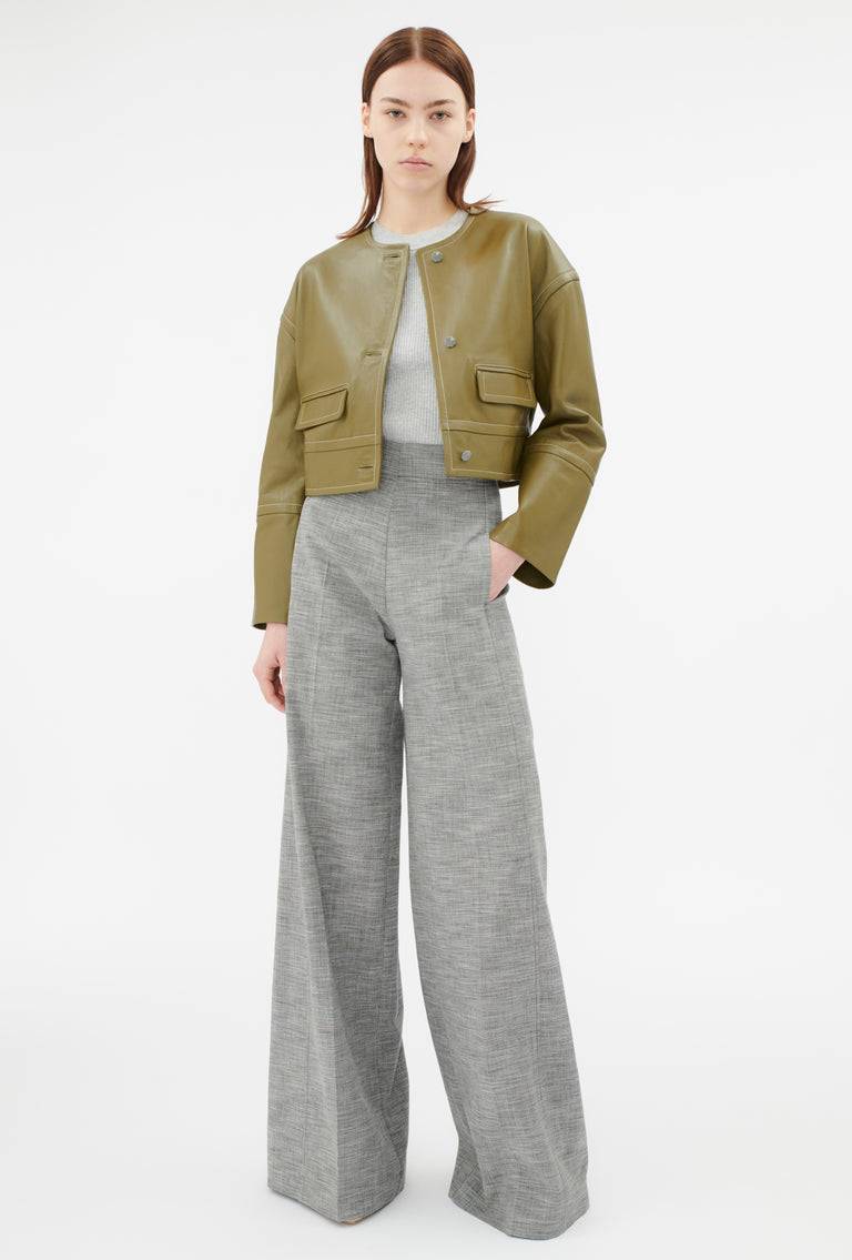 Odeeh Lamb Nappa Wet Look Jacke, Goldolive Super Sparpreis