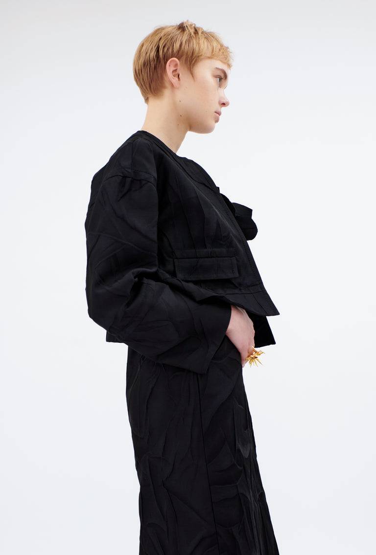 Odeeh Crinkled Duchesse Jacke, Jet Black Wochenangebot
