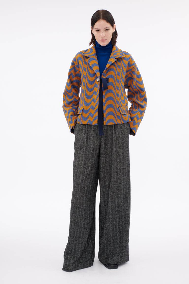 Odeeh Abstract Waves Jacke, Dark Cobalt Zeitbegrenzte Promotion