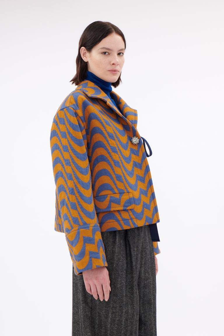 Odeeh Abstract Waves Jacke, Dark Cobalt Zeitbegrenzte Promotion