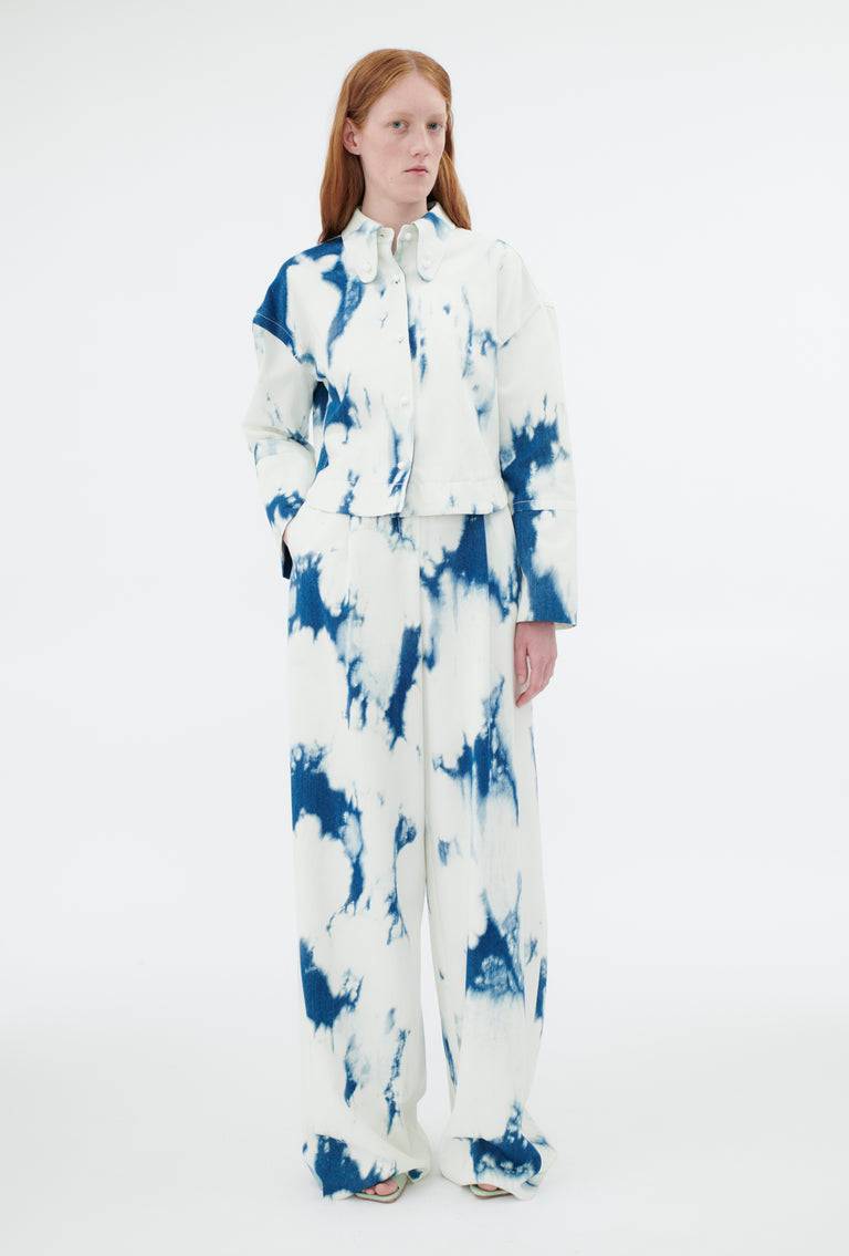 Odeeh Tie Dye Denim "Made in Italy" Hose, Blue White Bis zu 50% Rabatt