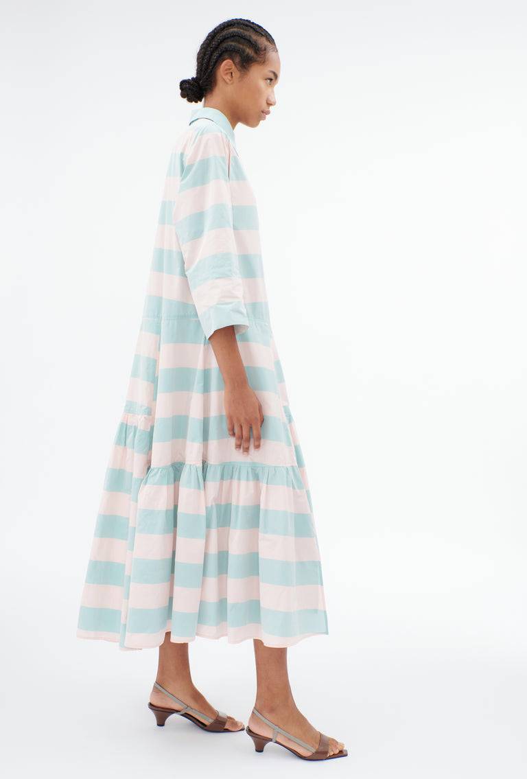 Odeeh Taffeta Block Stripe Kleid, Sorbet Bis zu 65% Rabatt