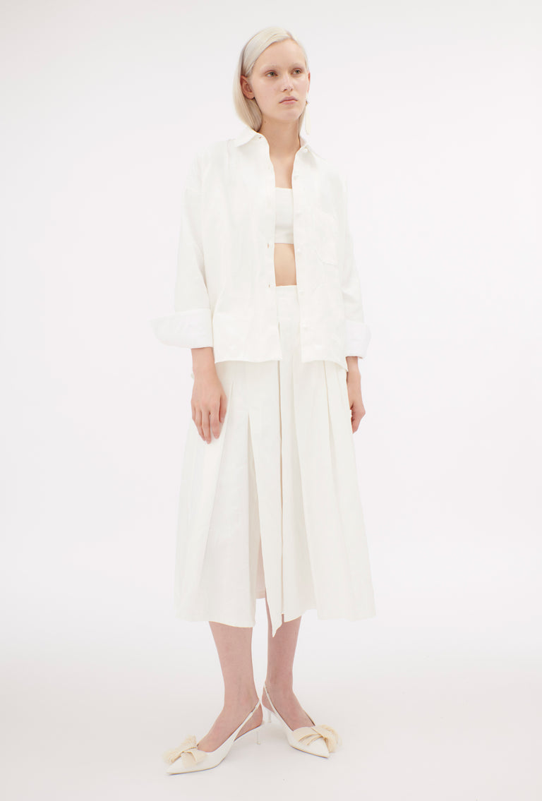 Odeeh Crinkled Duchesse Stonewashed Top, Milk Vierteljährliche Förderung