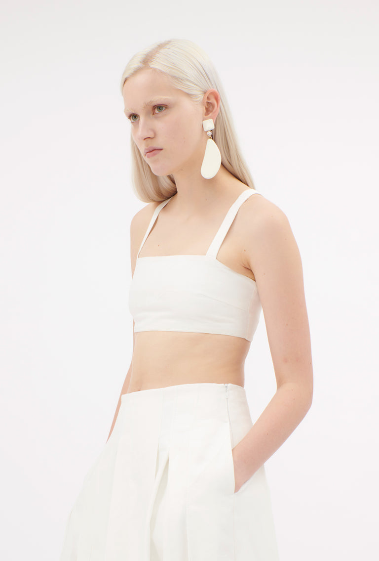 Odeeh Crinkled Duchesse Stonewashed Top, Milk Vierteljährliche Förderung