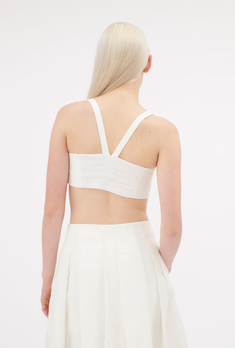 Odeeh Crinkled Duchesse Stonewashed Top, Milk Vierteljährliche Förderung