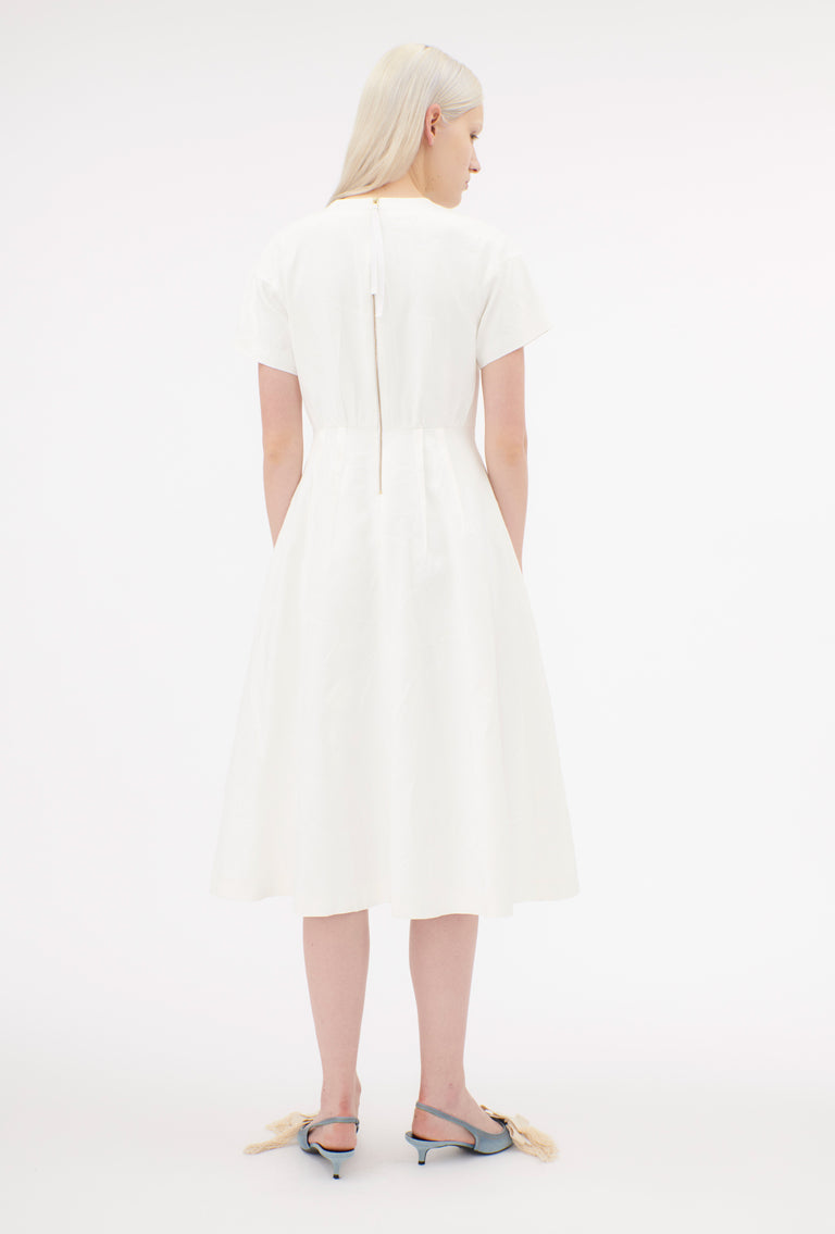 Odeeh Crinkled Duchesse Stonewashed Kleid, Milk Bis zu 55% Rabatt