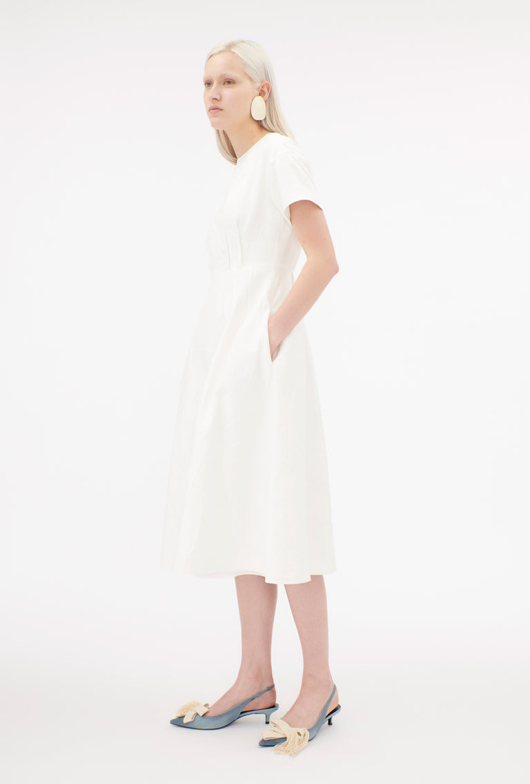 Odeeh Crinkled Duchesse Stonewashed Kleid, Milk Bis zu 55% Rabatt