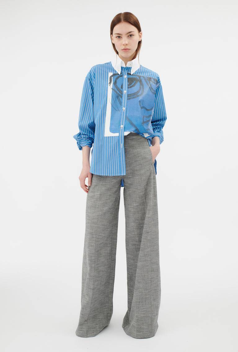 Odeeh Men's Stripe Bluse, Capri Blue Riesige Rabatte