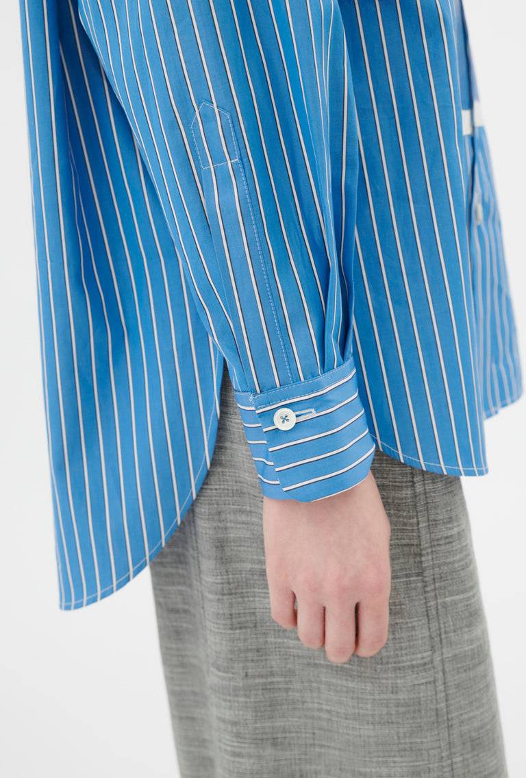 Odeeh Men's Stripe Bluse, Capri Blue Riesige Rabatte