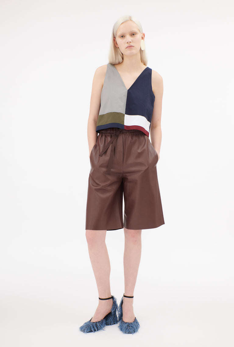 Odeeh Cotton Popeline Top, Navy Fabrikladen