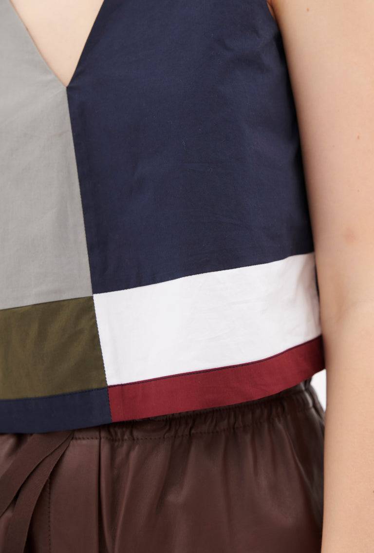 Odeeh Cotton Popeline Top, Navy Fabrikladen