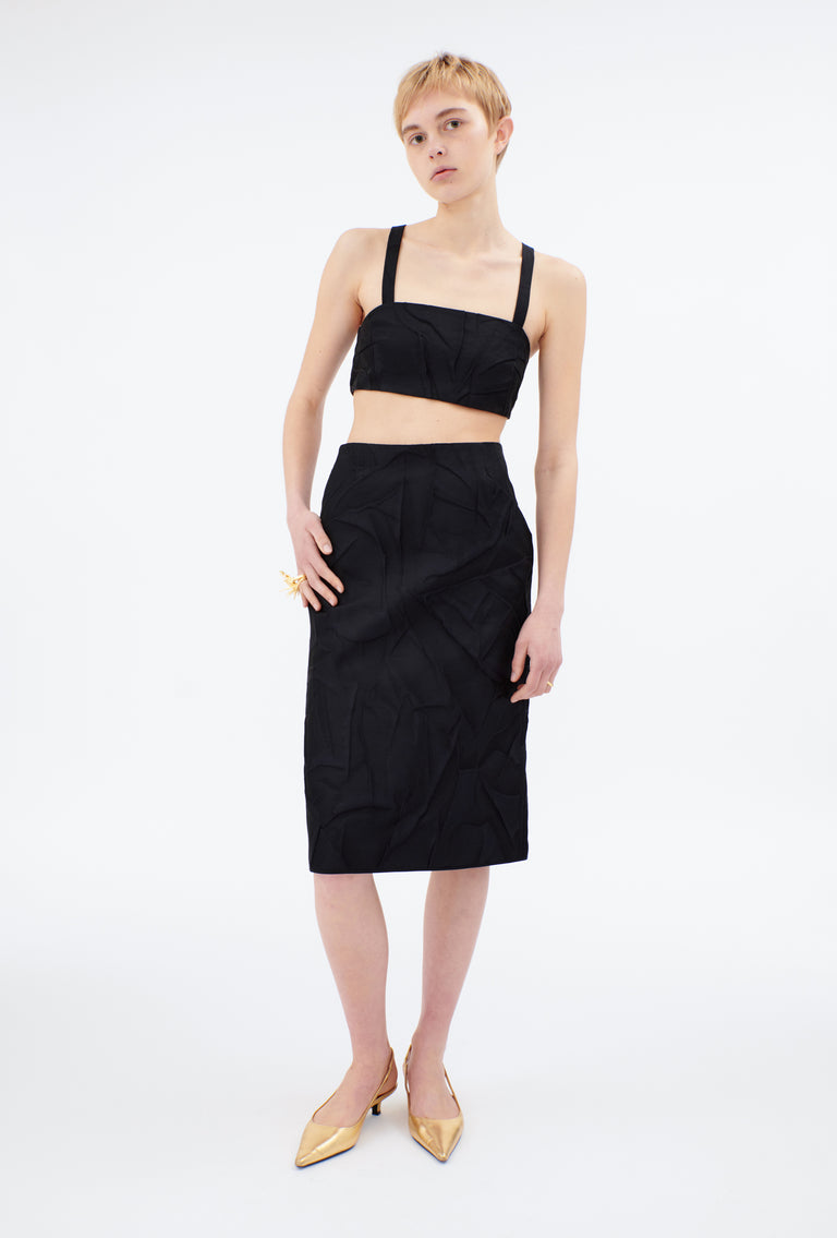 Odeeh Crinkled Duchesse Rock, Jet Black Hotsell