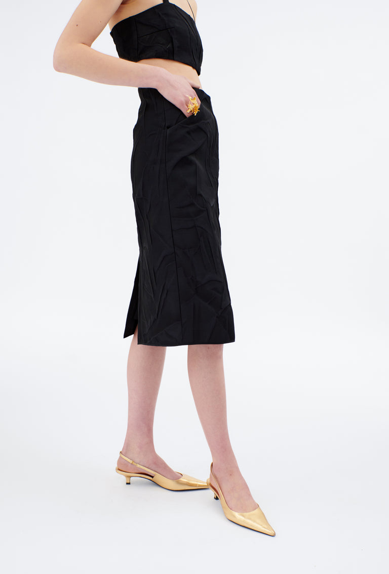 Odeeh Crinkled Duchesse Rock, Jet Black Hotsell