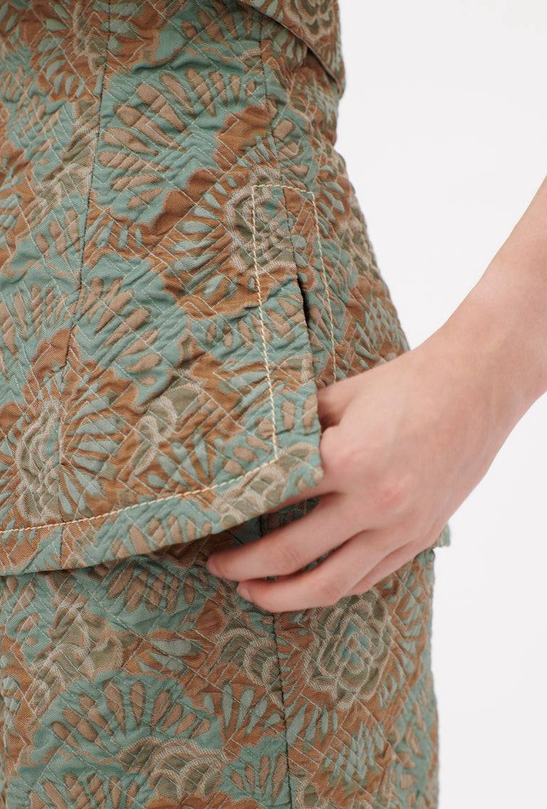 Odeeh Flower Camouflage Matelassé Top, Sea Green Kostenloser Versand