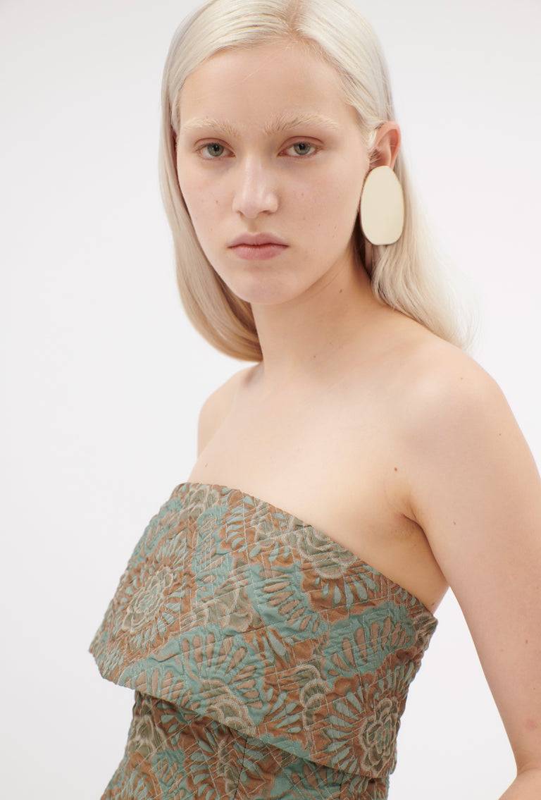 Odeeh Flower Camouflage Matelassé Top, Sea Green Kostenloser Versand