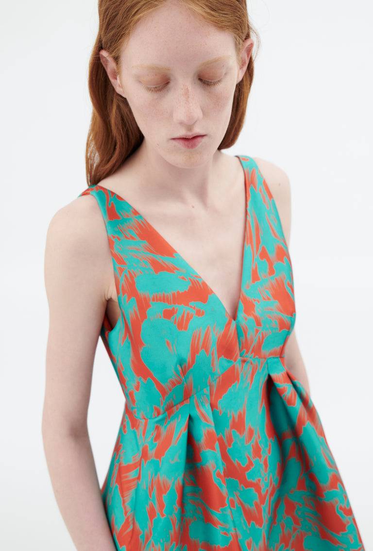 Odeeh Blurred Bouquets Duchesse Kleid, Opal Green Fabrik Onlineshop