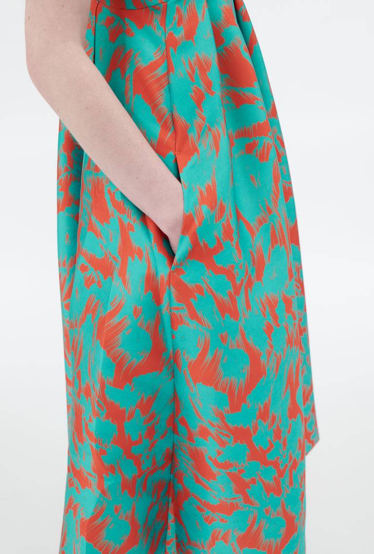 Odeeh Blurred Bouquets Duchesse Kleid, Opal Green Fabrik Onlineshop