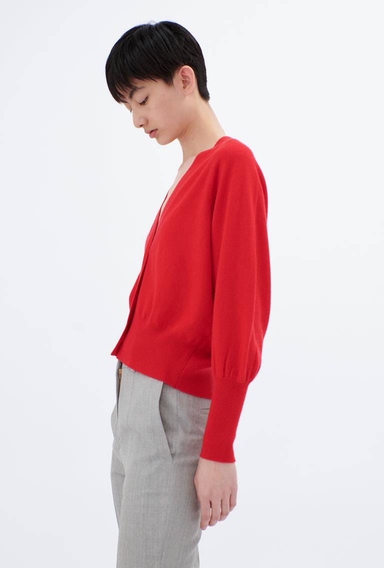Odeeh Light Cashmere Knit Cardigan, True Red Fabrikpreis
