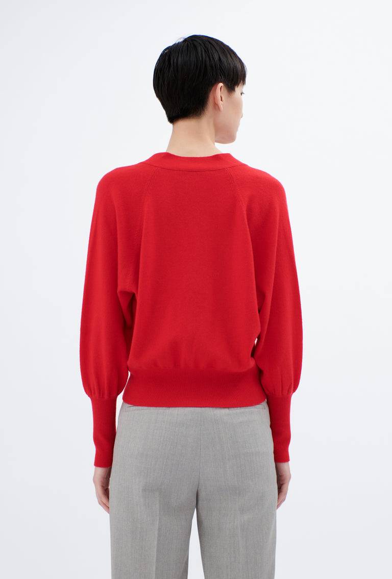 Odeeh Light Cashmere Knit Cardigan, True Red Fabrikpreis