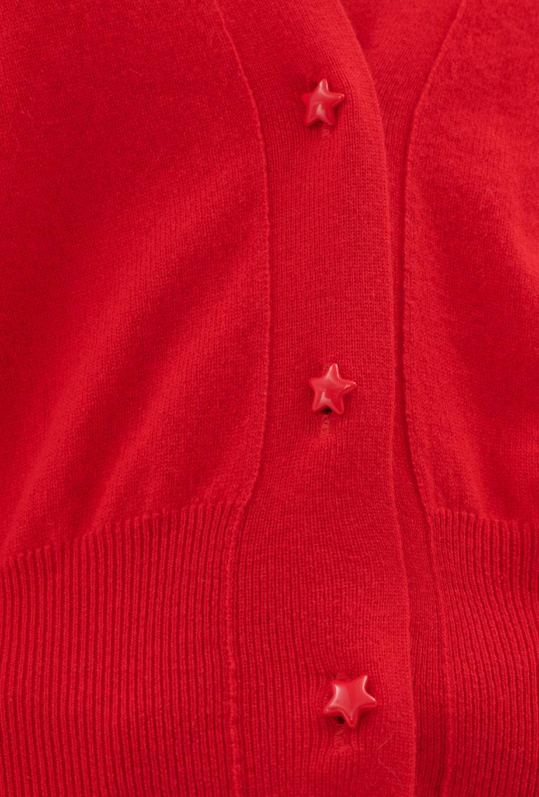 Odeeh Light Cashmere Knit Cardigan, True Red Fabrikpreis