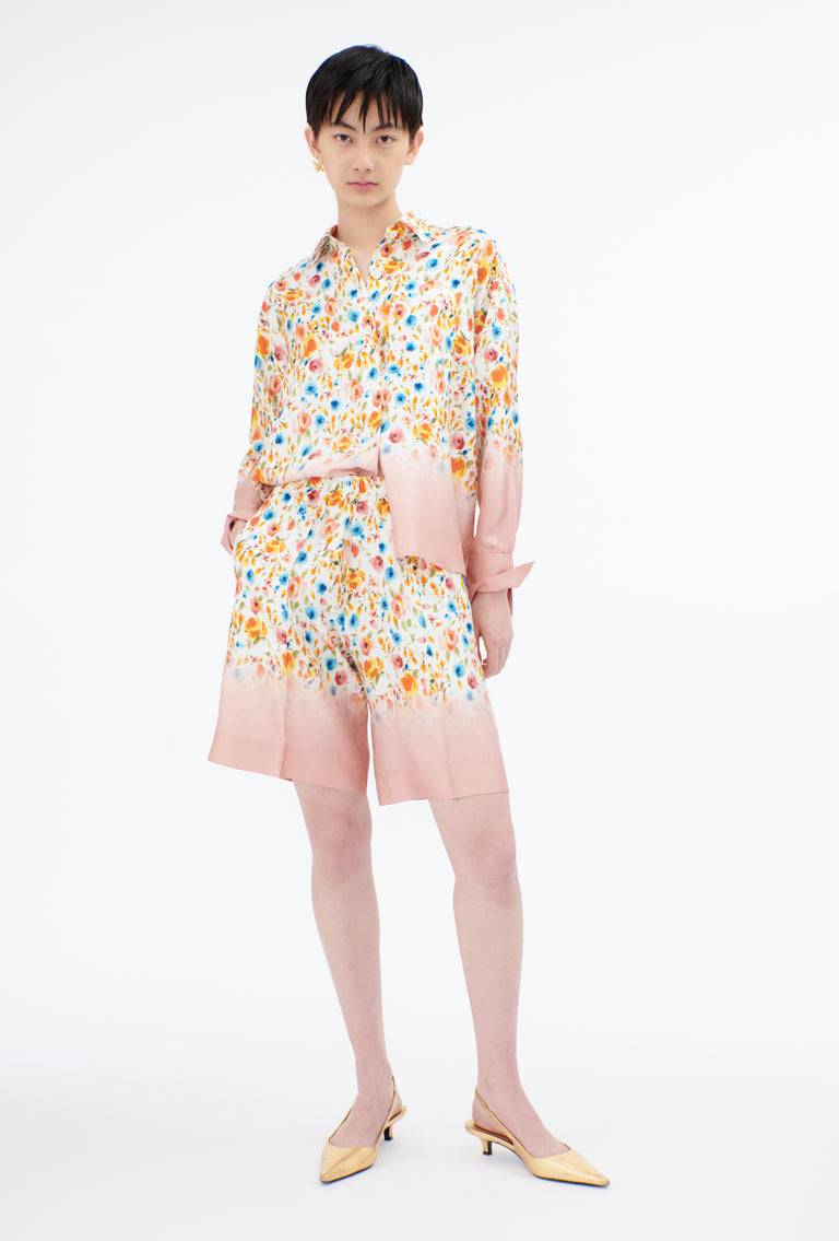 Odeeh Degradé Florets Silk Twill Bluse, Tangerine Sonderangebot