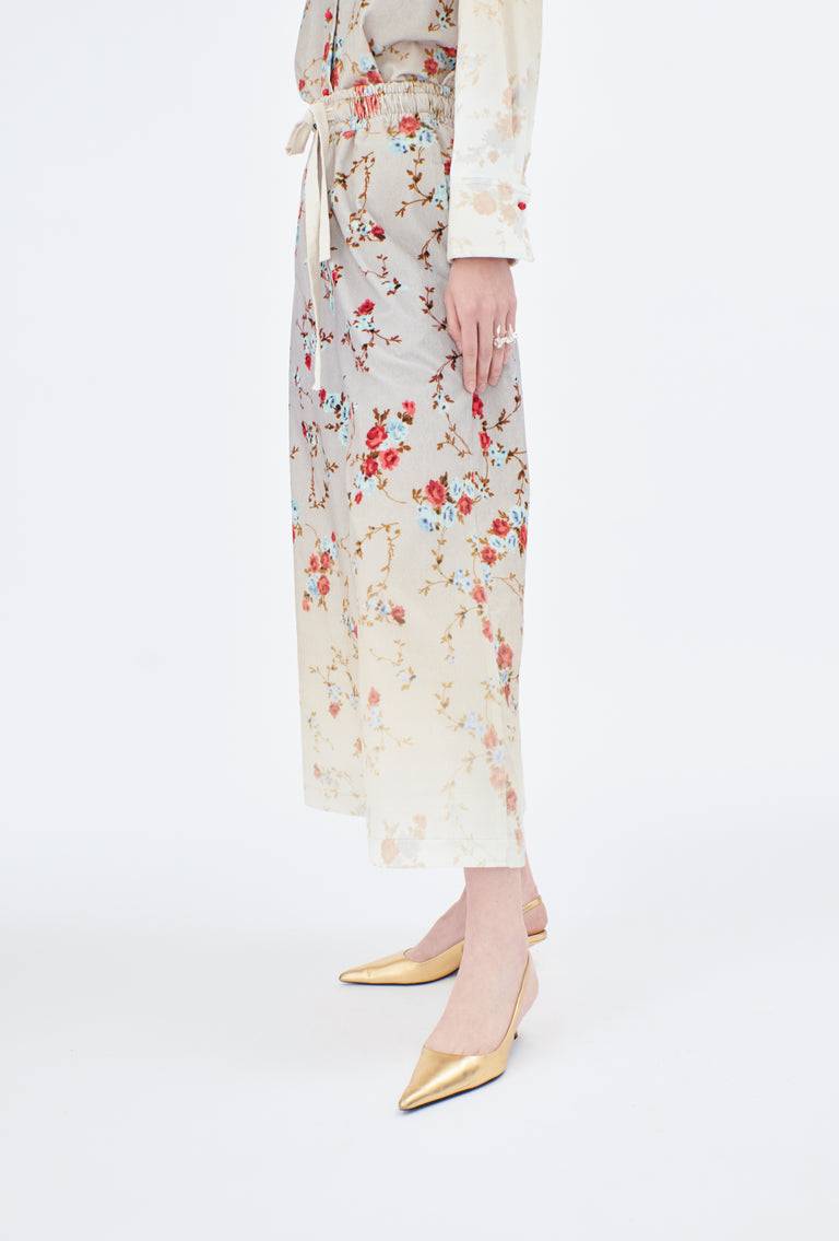 Odeeh Mini Bouquets Stamped Corduroy Degradé Hose, Aqua Rabatt