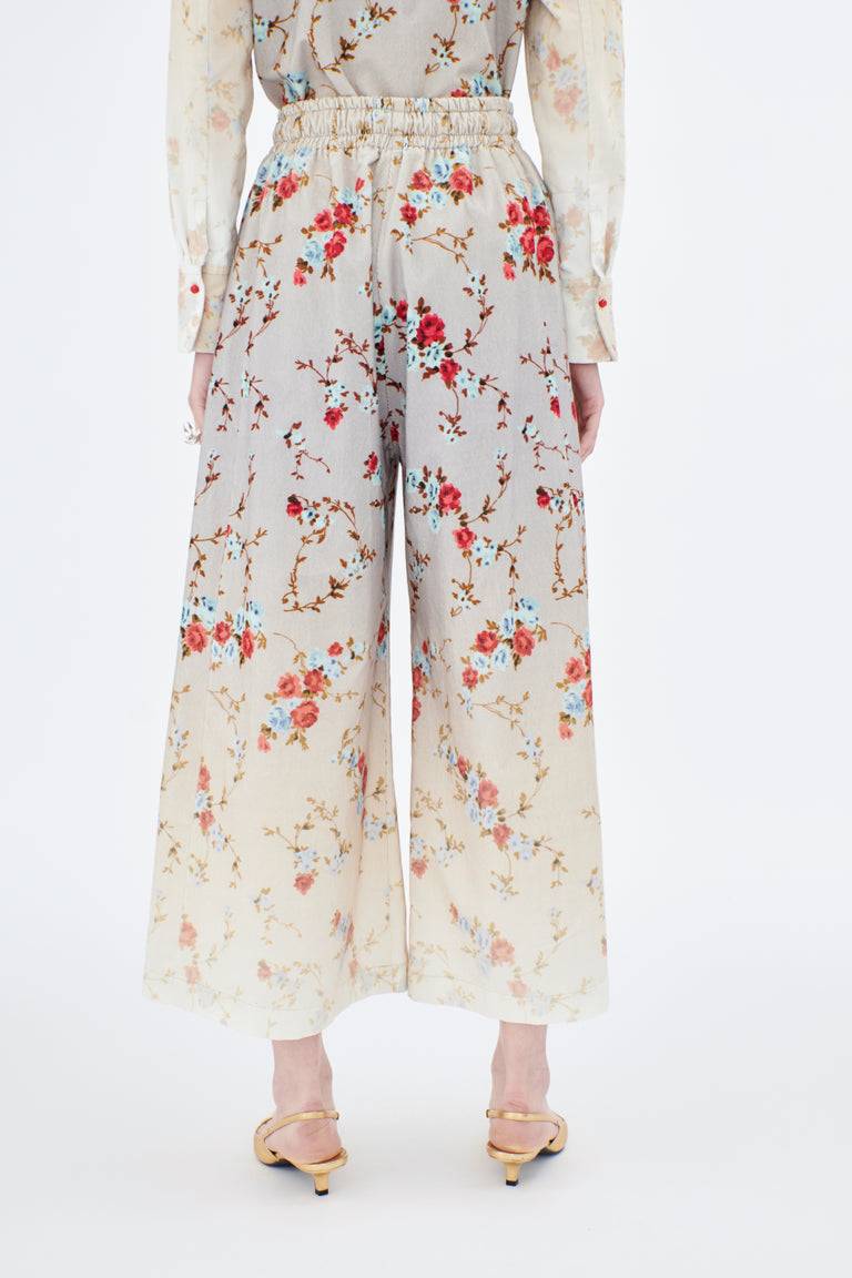 Odeeh Mini Bouquets Stamped Corduroy Degradé Hose, Aqua Rabatt