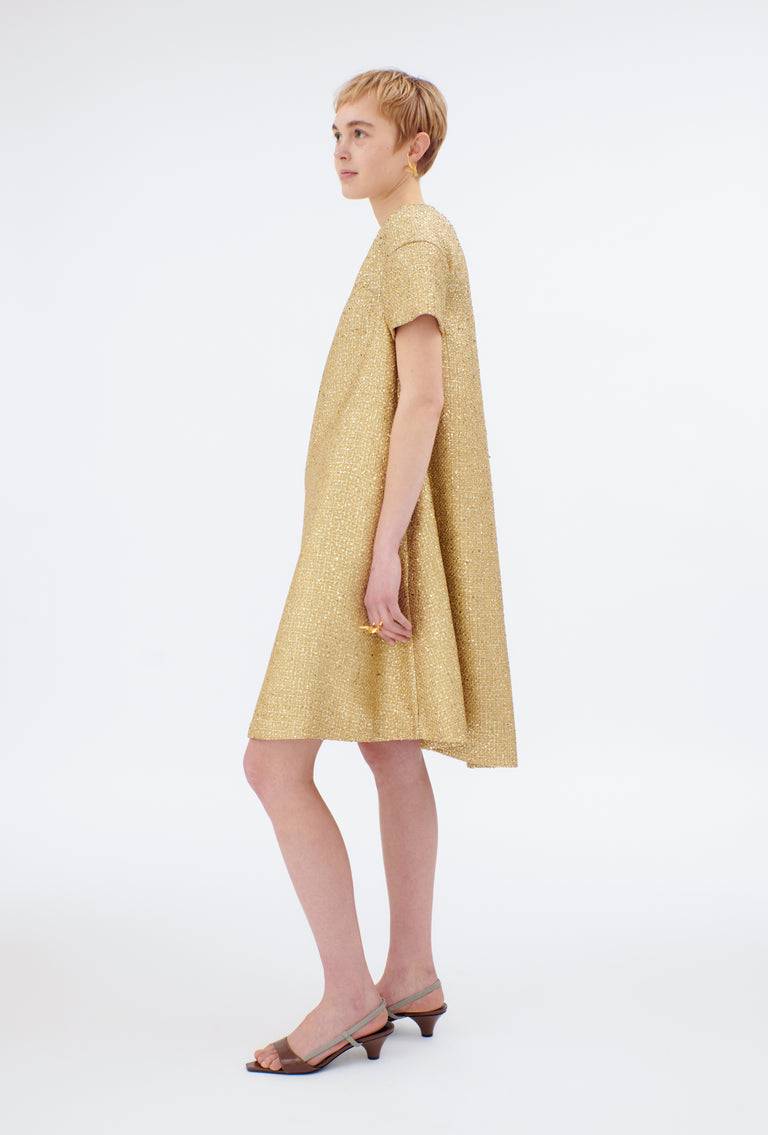 Odeeh Gold Brocade Kleid, Gold Großer Ausverkauf