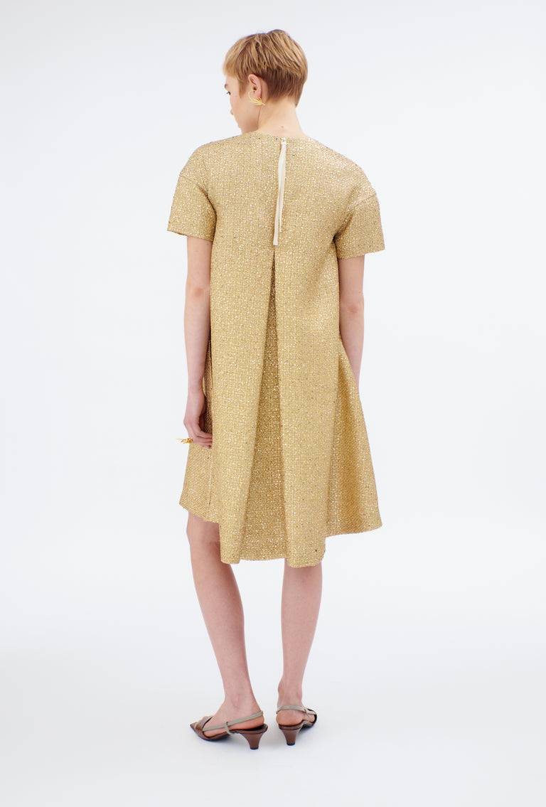 Odeeh Gold Brocade Kleid, Gold Großer Ausverkauf