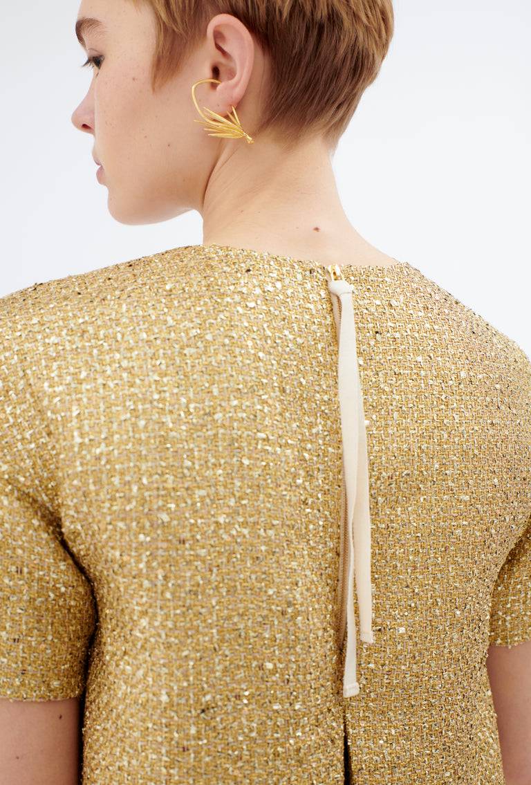 Odeeh Gold Brocade Kleid, Gold Großer Ausverkauf